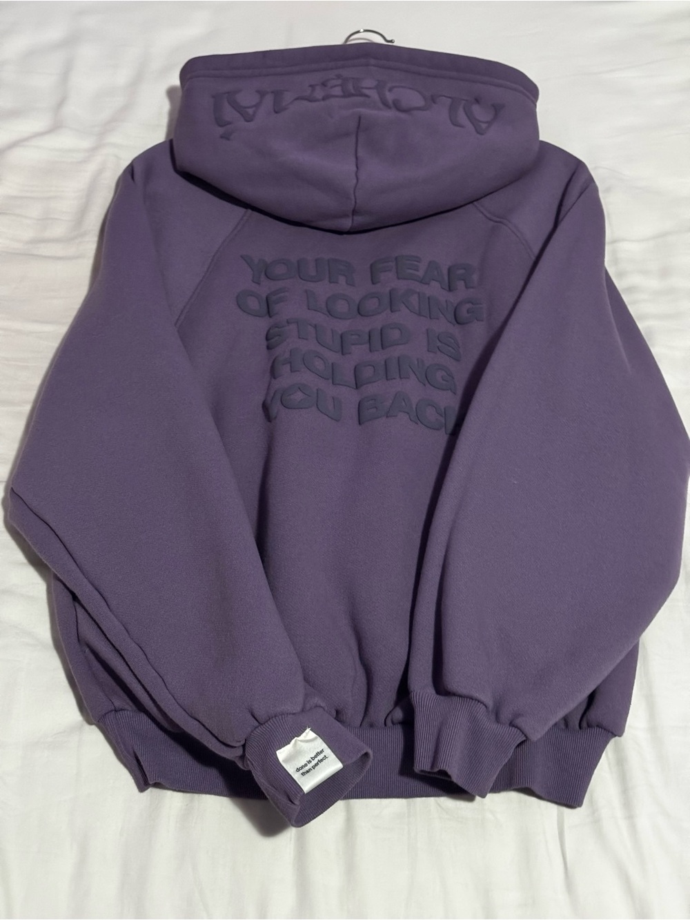 Alchemai your fear of looking stupid is holding you back purple hoodie